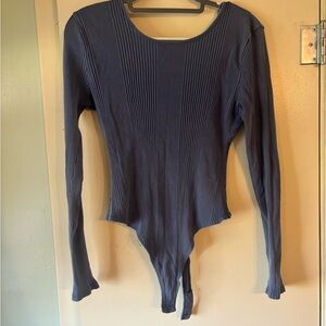 American Eagle Outfitters Navy Ribbed Bodysuit